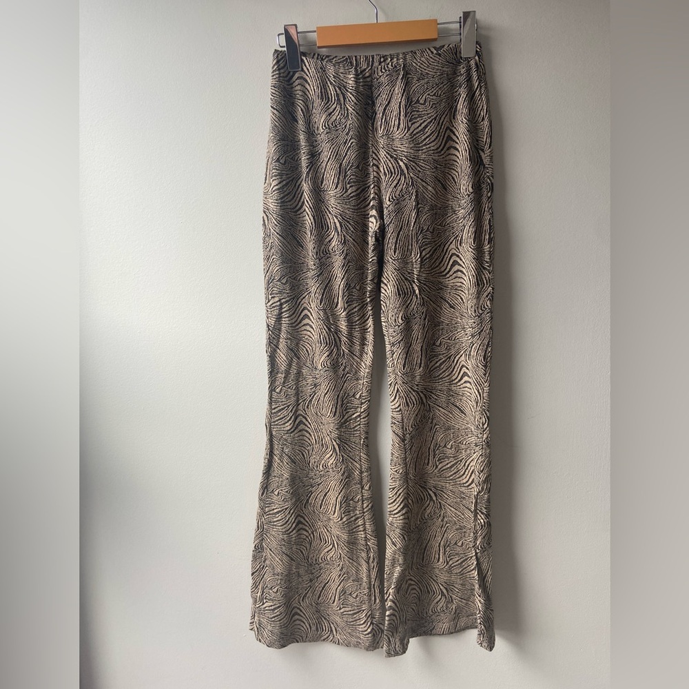 Zara jacquard patterned flare pants
